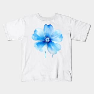 Little Blue Flower Watercolor Kids T-Shirt